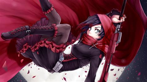 Ruby Rose HD Wallpaper RWBY Anime Art By Huksly