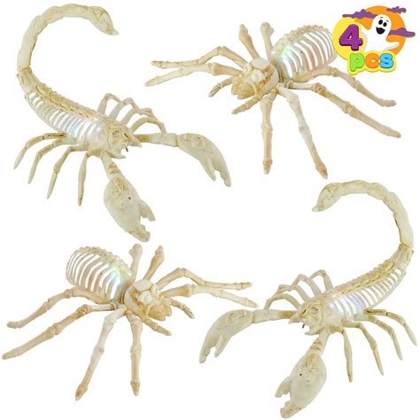 JOYIN Light Up Halloween Spider & Scorpion Skeleton (4 Pcs) for ...