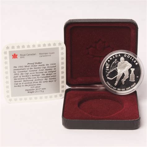 1993 Canada Proof Silver Dollar 100th Anniversary Of The Stanley Cup