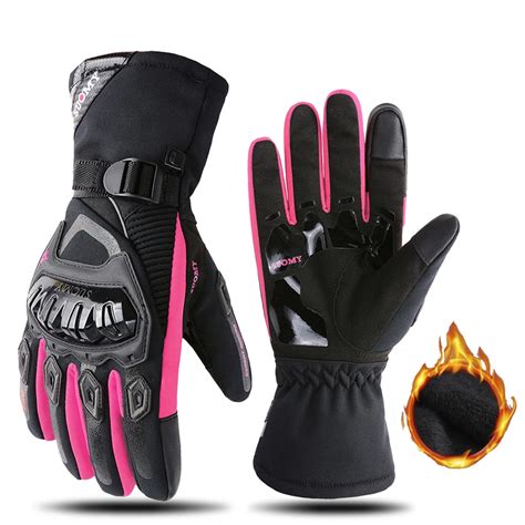 New 2024 Pink Women Motorcycle Gloves Keep Warm Waterproof Motocross Gloves Hard Shell