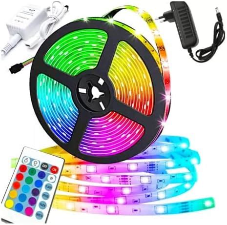 Fita Led Rgb Colorida Metros Cores Fonte E Controle Tamo