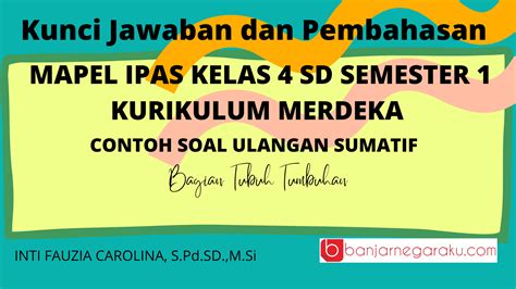 Contoh Soal Ulangan Sumatif Ipas Kelas 4 Sd Kurikulum Merdeka Bagian