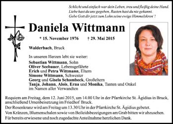 Traueranzeigen Von Daniela Wittmann Mittelbayerische Trauer