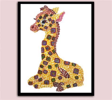 Giraffe Malerei Kunst Tier Illustration Tier Kunst Etsy