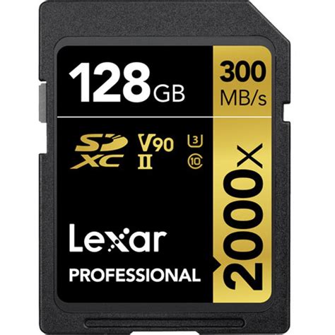 Lexar 128GB Professional 2000x UHS-II SDXC Memory Card with SD Card ...