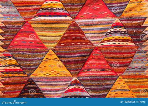 Texture Of Berber Traditional Wool Carpet Morocco Africa Stock Photo