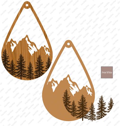 Mountain Earrings Svg Glowforge Files Laser Cut Earrings Etsy