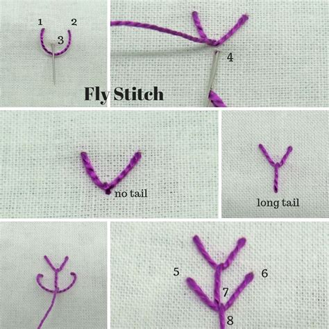 How To Hand Embroider Fly Stitch Basic Hand Embroidery Stitches Hand