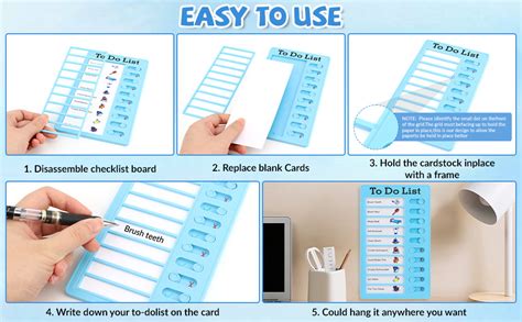 4 Stück Memo Checklist Boards Herausnehmbare Kunststoff Chore Chart