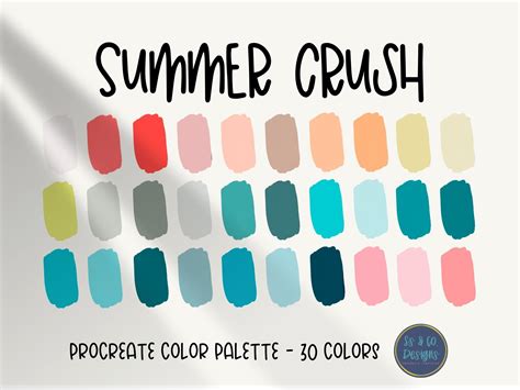 Summer Crush Procreate Color Palette Graphic By Ssandcodesigns · Creative Fabrica