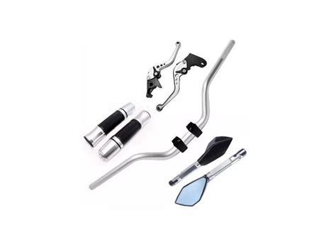 Kit Guidão Naked Manopla Fechada Jupiter Retrovisor TM Manete Cb f Stark Race Manopla