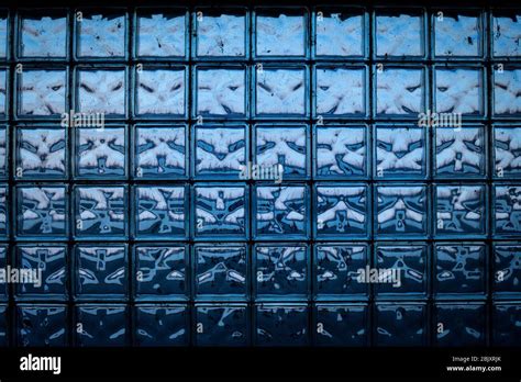 Blue Glass Brick Wall Seamless Texture Color Abstraction In Brick