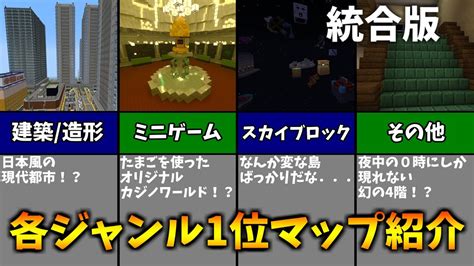 【マイクラ配布ワールド】クラフターズコロニー各ジャンル1位マップ紹介【統合版】 Youtube