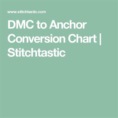 Dmc To Anchor Thread Conversion Chart Conversion Chart Anchor Threads Dmc