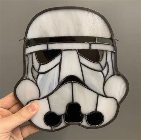 Stormtrooper Inspired Glass Piece Etsy Stained Glass Paint Star