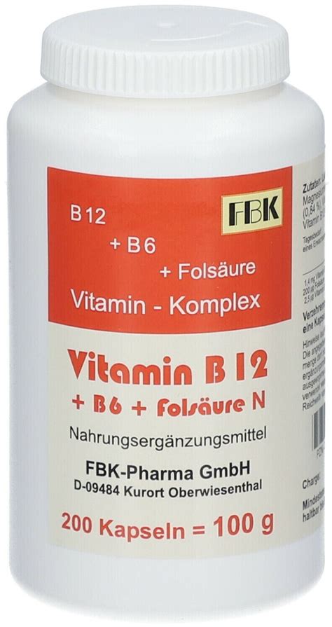 Aalborg Pharma Vitamin B12 B6 Folsäure Komplex N Kapseln 200 Stk ab