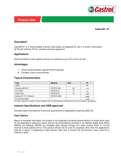 Castrol Super Outboard Motor Oil Msds Sheet Pdf Infoupdate Org