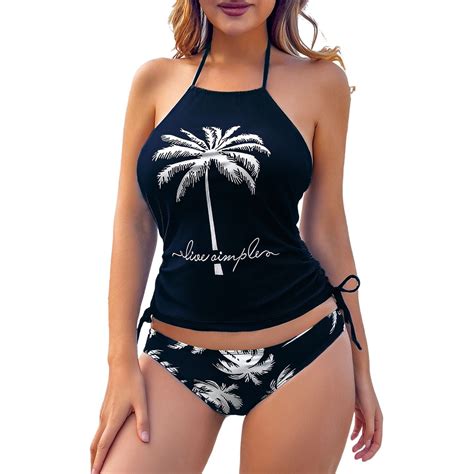 Vbarhmqrt Female Plus Size Swimwear 2 Piece Sexy New Coconut Print