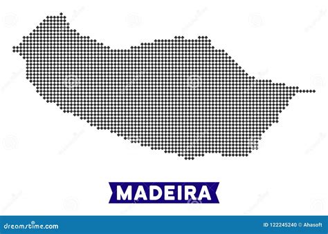 Pixelated Portugal Madeira Island Map Stock Vector Illustration Of