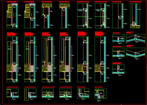 Detallado De Muro Cortina Trama Vertical En DWG 403 97 KB