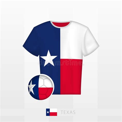 Football Uniform Of National Team Of Texas With Football Ball With Flag Of Texas Soccer Jersey