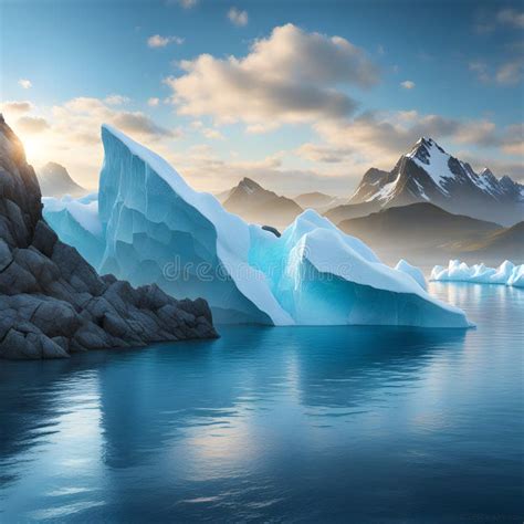 Large Icebergs Ai Generatet Stock Image Image Of Huge Aigeneratet