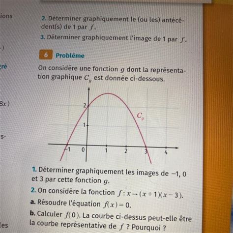 On considère une fonction g dont la représentation graphique C est