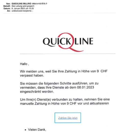 Achtung Phishing E Mails Im Umlauf Quickline Community Kunden