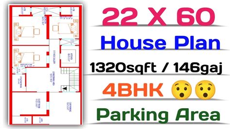 22x60 146gaj Modern House Plan With Car Parking 1320sqft 4bhk With