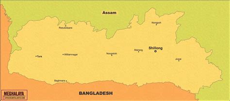 Download latest Meghalaya Map -HD - UPSC Colorfull notes