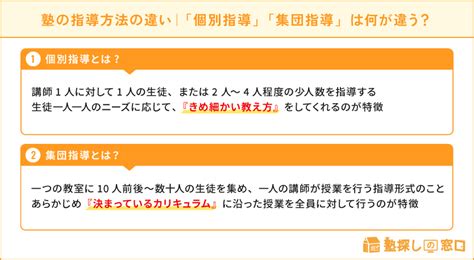 【徹底比較】個別指導塾と集団指導塾の違いとは？向いている子の性格を解説【塾探しの窓口】