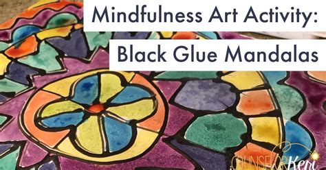 Mindfulness Art Activity Black Glue Mandala Painting