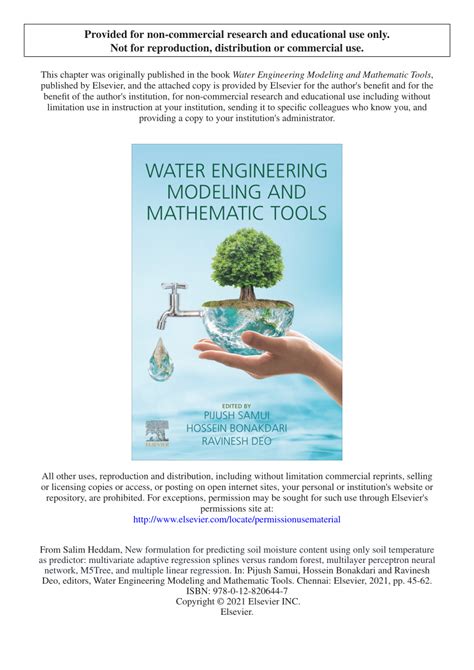 Pdf New Formulation For Predicting Soil Moisture Content Using Only