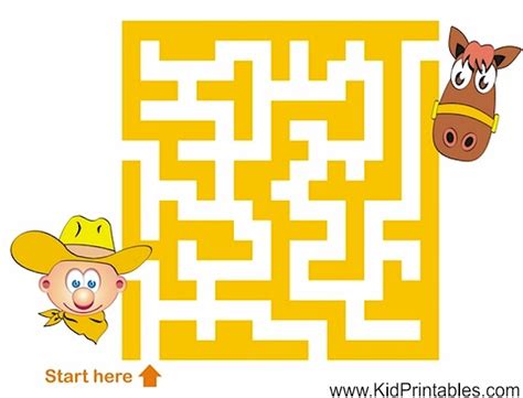 Printable Horse Mazes For Kids