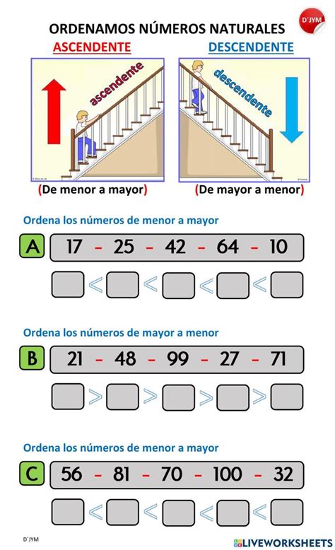 Orden De N Meros Ascendente Y Descendente Worksheet Primeros Grados