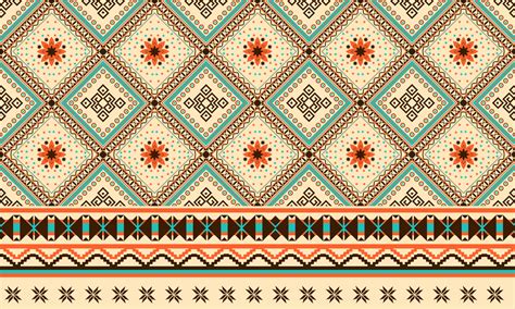 Geometric Ethnic Oriental Ikat Pattern Traditional Design For