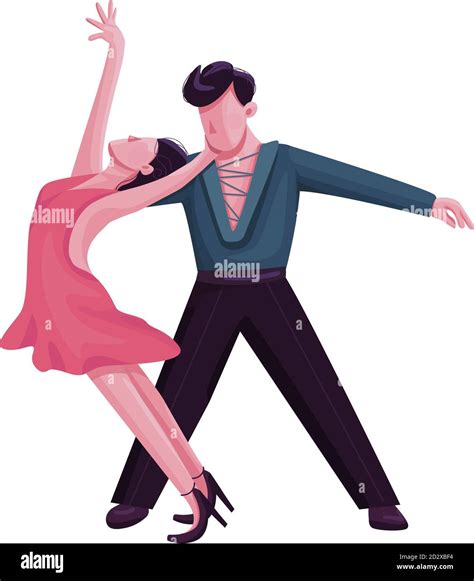 Argentine Couple Dancing Tango Stock Vector Images Alamy