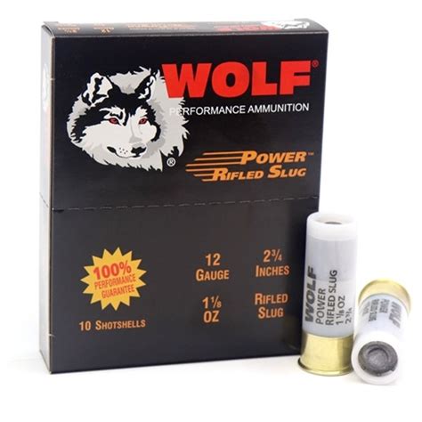 Wolf Performance 12 Gauge Ammunition 2 3 4 1 1 8oz Rifled Slug 10 Rounds