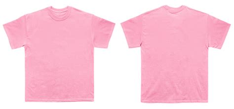 Blank T Shirt Color Light Pink Template Front And Back View Stock Photo - Download Image Now ...