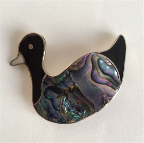 60s Alpaca Abalone Duck Brooch Mexico Vintage Etsy Canada Etsy