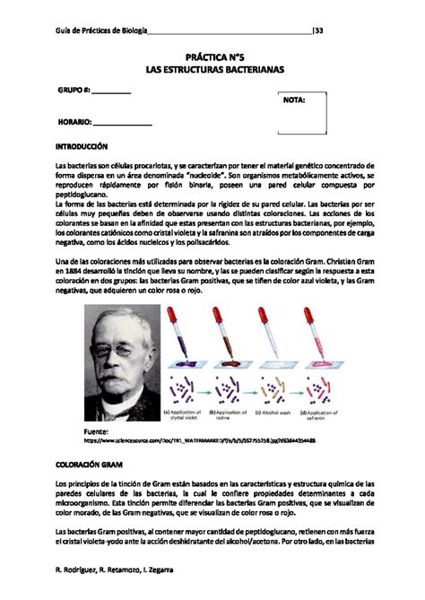 Practica N5 Biologia Guía de Prácticas de Biología 33 PRÁCTICA LAS