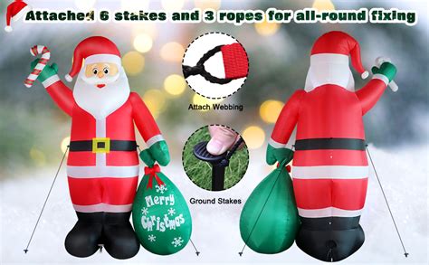 8 Ft Christmas Inflatables Santa Claus With Candy And Big