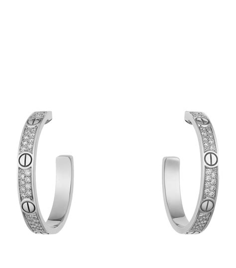 Cartier White Gold And Diamond Love Hoop Earrings Harrods Uk