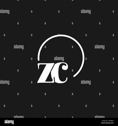 Zc Logo Initials Monogram With Circular Lines Minimalist And Clean