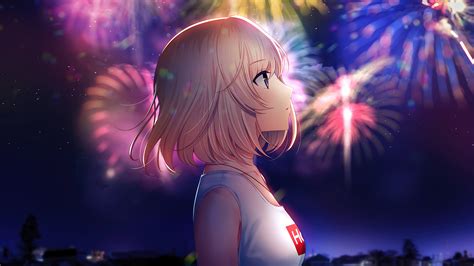 Anime, Girl, Fireworks, 4K, #4.2448 Wallpaper