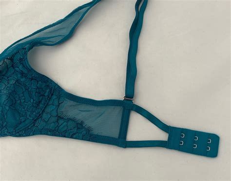 Victoria’s Secret Very Sexy Teal Blue Lace Mesh Strap Gem