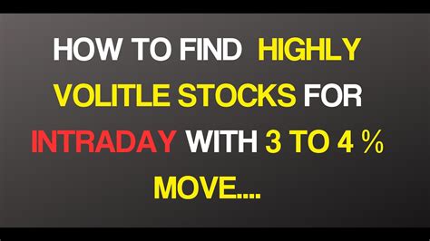 HOW TO FIND INTRADAY STOCKS EASILY WITH 3 TO 4 MOVE YouTube