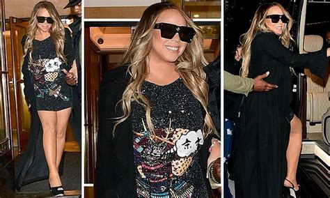 Mariah Carey Showcases Her Toned Legs Wearing A Dazzling Louis Vuitton Minidress Out In Nyc