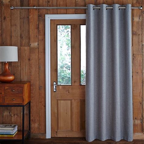 Jennings Grey Thermal Door Curtain | Dunelm