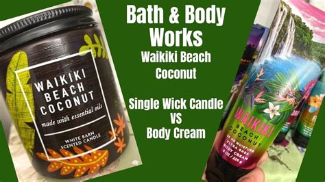 Bath Body Works NEW Waikiki Beach Coconut Single Wick Candle VS Body